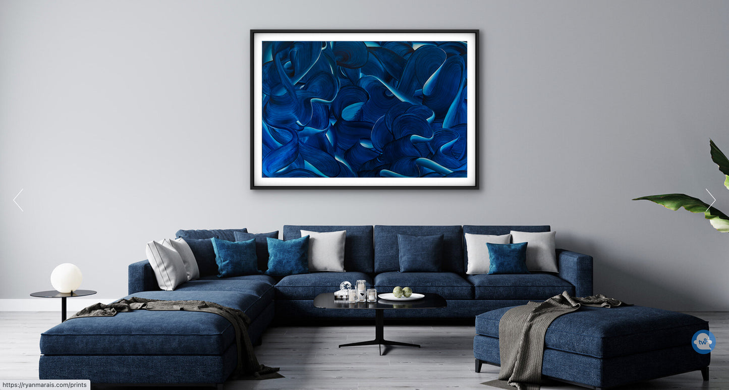 Deep Blue Abstract Art Print