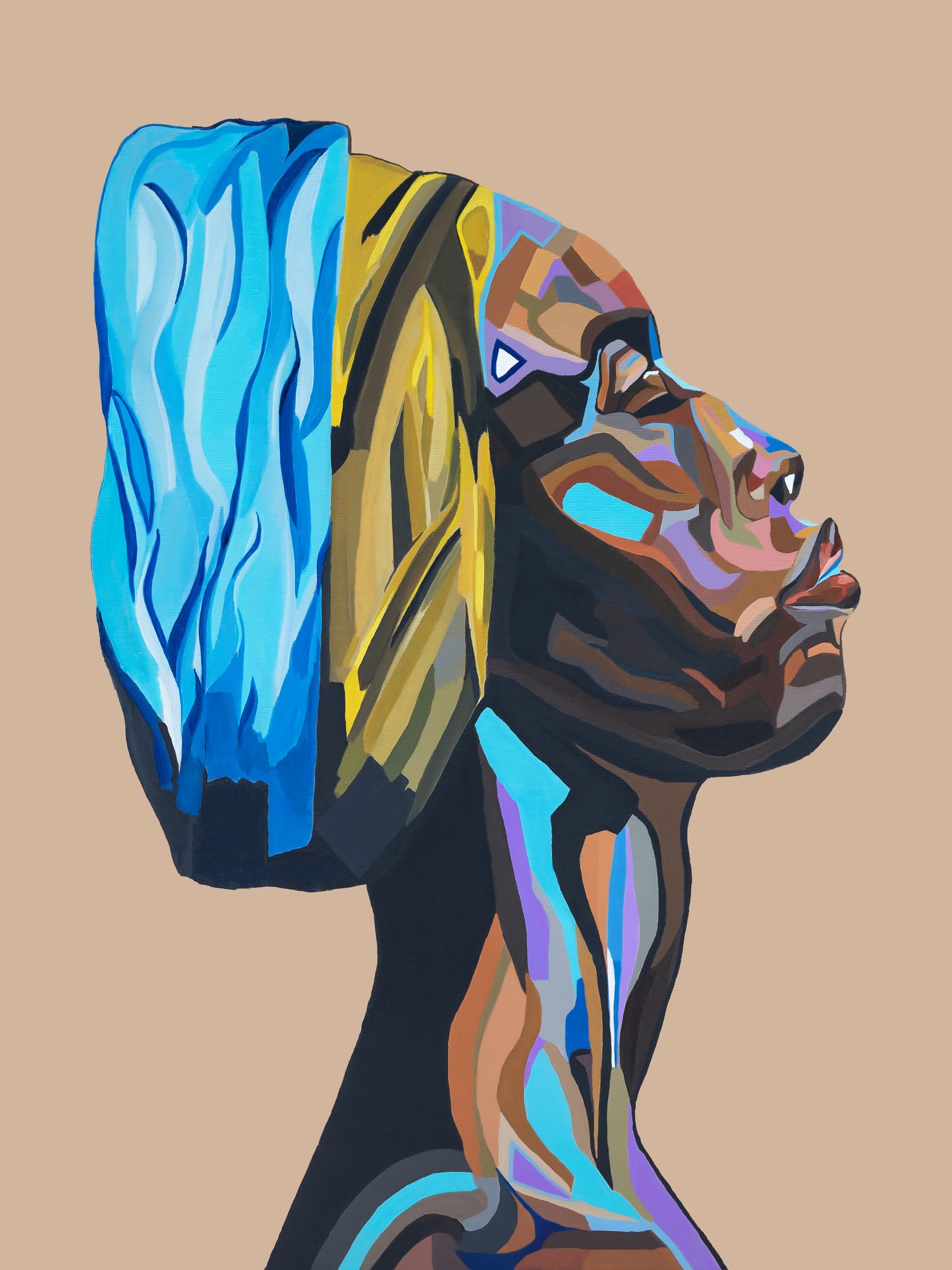 Desert Blues | Abstract Portrait Print